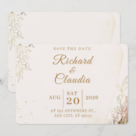 Elegant Floral Save the Date Card