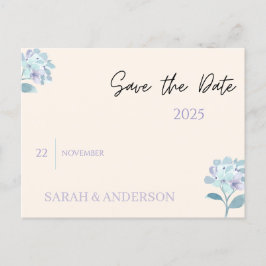Elegant Floral Save the Date Card Ankündigungspostkarte