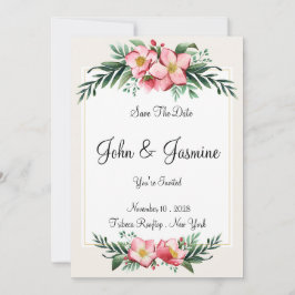 Elegant Floral Save the Date Einladung