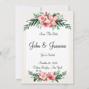 Elegant Floral Save the Date Einladung