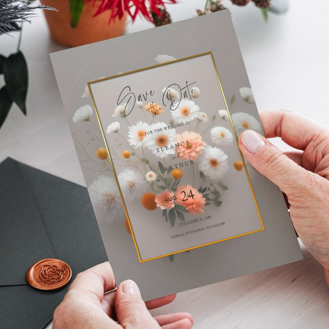 Elegant floral Save the Date - Einladung Hochzeit (Elegant Floral Save the Date - Wedding Invitation)