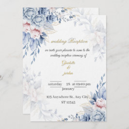 Elegant Floral Script Personalized Wedding Card Einladung