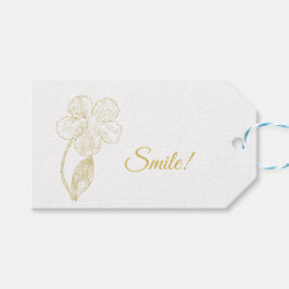 Elegant Floral Sketch Minimalist Smile Gift Tag Geschenkanhänger