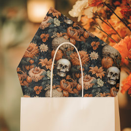 Elegant Floral Skull Halloween Seidenpapier