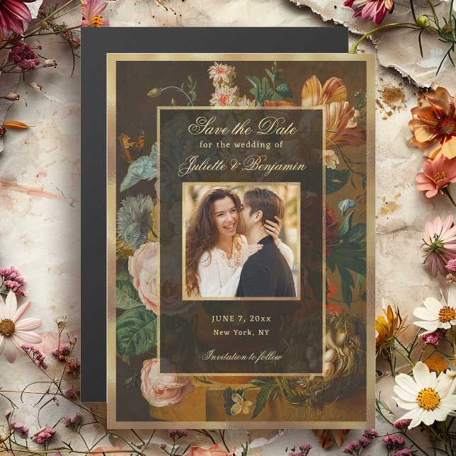 Elegant Floral Still Life Wedding Save the Date Magneteinladung (Von Creator hochgeladen)
