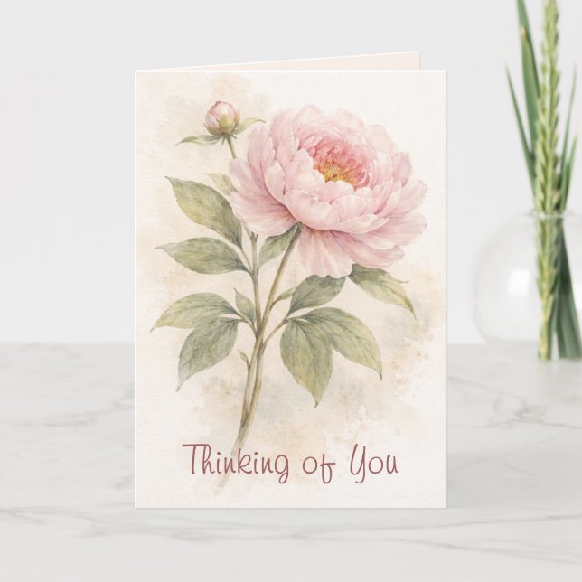Elegant Floral Thinking Of You Card Karte (Vorderseite)