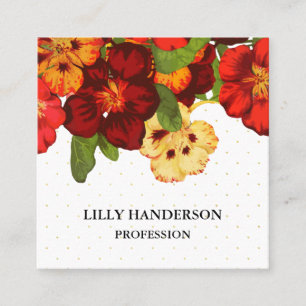 Elegant Floral Trendy Quadratische Visitenkarte