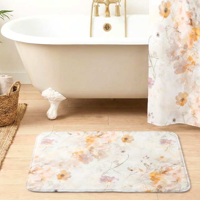Elegant Floral Watercolor Badematte (Von Creator hochgeladen)
