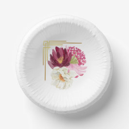 Elegant Floral Watercolor Birthday Party Plate Pappteller