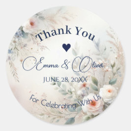 Elegant floral Wedding Danke-You Stickers