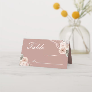 Elegant Floral Wedding Folded Place Card Platzkarte