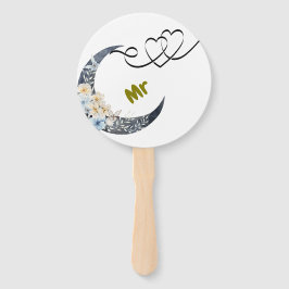 Elegant Floral Wedding Hand Fan - Mr & Mrs Design Fächer