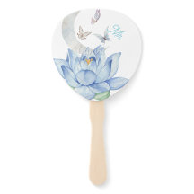 Elegant Floral Wedding Hand Fans - Mr & Mrs. Set
