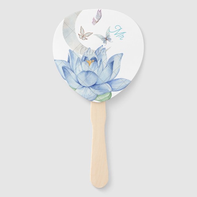 Elegant Floral Wedding Hand Fans - Mr & Mrs. Set Fächer (Vorderseite)