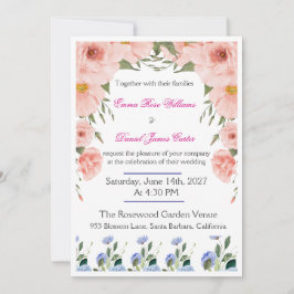 Elegant Floral Wedding Invitation | Blush Pink Einladung