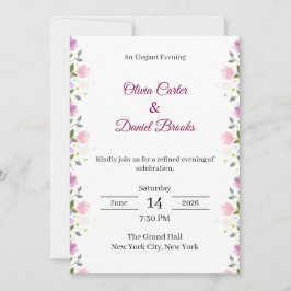 Elegant Floral Wedding Invitation Card Einladung