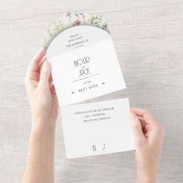 Elegant  Floral Wedding Invitation | Editabl All In One Einladung