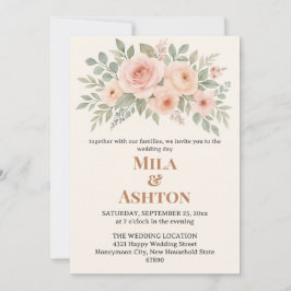 Elegant Floral Wedding Invitation – Editable Einladung