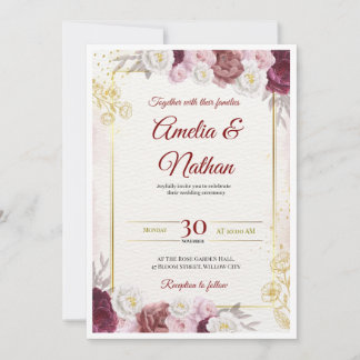 Elegant Floral Wedding Invitation Einladung