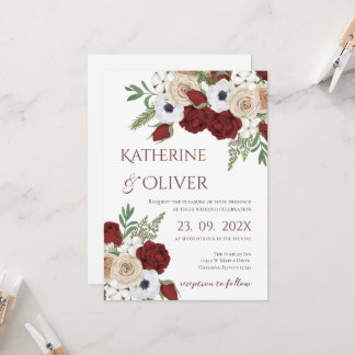 Elegant Floral Wedding Invitation Einladung