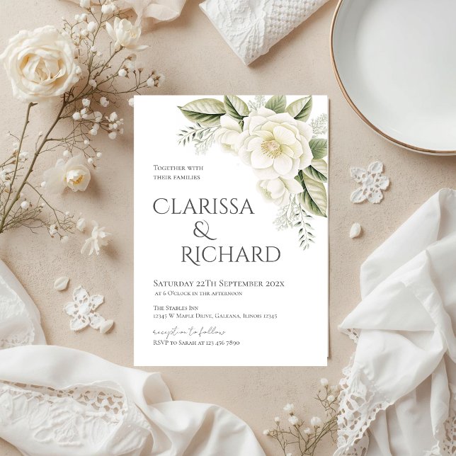 Elegant Floral Wedding Invitation Einladung (Von Creator hochgeladen)