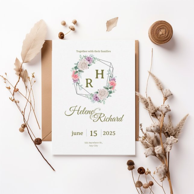 Elegant Floral Wedding Invitation  Einladung (Von Creator hochgeladen)
