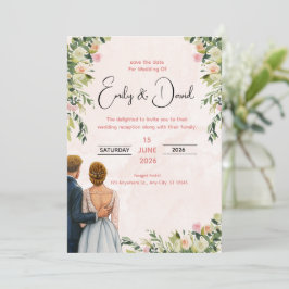 Elegant Floral Wedding Invitation Einladung