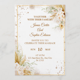 Elegant Floral Wedding Invitation – Modern card Einladung