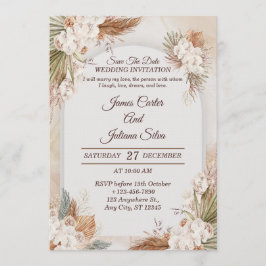 Elegant Floral Wedding Invitation Modern card Einladung