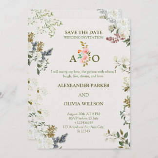 Elegant Floral Wedding Invitation – Modern CARD Einladung