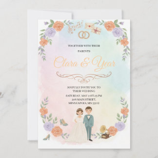 Elegant Floral Wedding Invitation | Romantic Garde Einladung