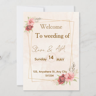 Elegant Floral Wedding Invitation ، Soft Pastel Co Einladung