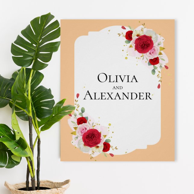 Elegant Floral Wedding Poster Sign (Von Creator hochgeladen)