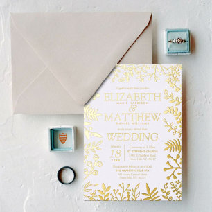 Elegant Floral Wedding Real Folieneinladung