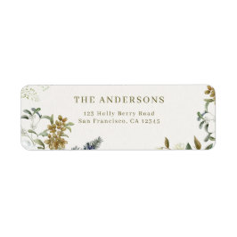 Elegant Floral Wedding Return Address Label 