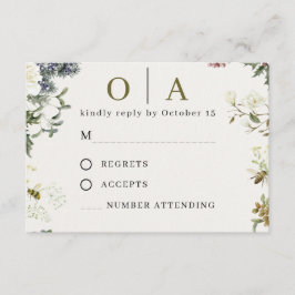 Elegant Floral Wedding RSVP Card | Watercolor  Karte