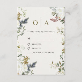 Elegant Floral Wedding RSVP Card | Watercolor  Karte
