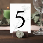 Elegant Floral Wedding Table Number Tischnummer<br><div class="desc">Add a refined and organized touch to your reception tables with this minimalist botanical wedding table number card. Featuring delicate floral line illustrations and a bold modern table number, this design blends simplicity with elegance, making it perfect for sophisticated wedding décor. The soft botanical background and clean typography create a...</div>