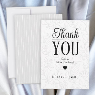 Elegant floral Wedding Typografy Danke Karten