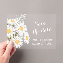 Elegant Floral White Daisies Save the Date Acryleinladungen