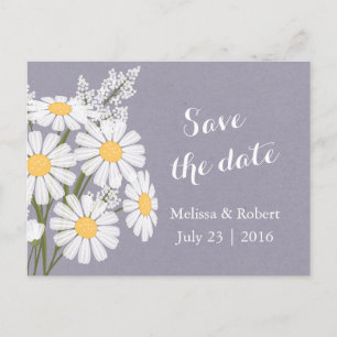 Elegant Floral White Daisies Save the Date Ankündigungspostkarte