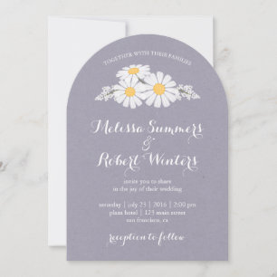 Elegant Floral White Daisies Wedding Einladung