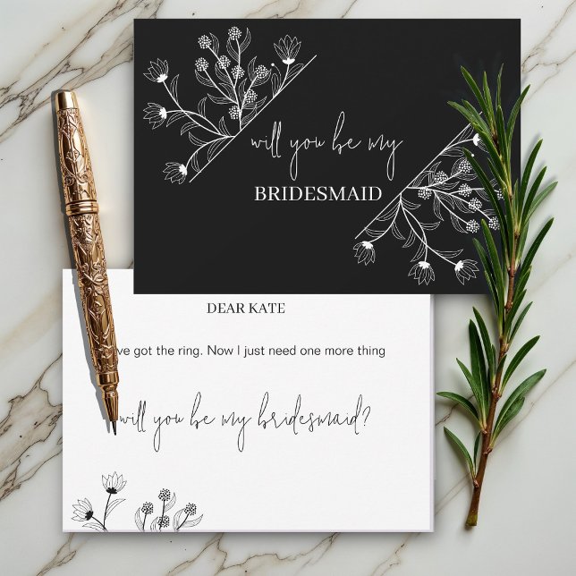Elegant Floral "Will to be my Bridesmaid" Vorschla Einladung (Von Creator hochgeladen)