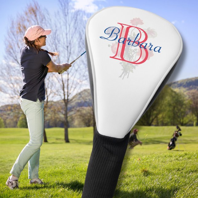 Elegant Floral with Personalized Monogram Name  Golf Headcover (Von Creator hochgeladen)