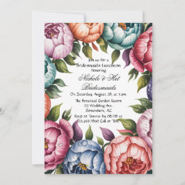 Elegant Floral Wreath Bridesmaids Luncheon Einladung