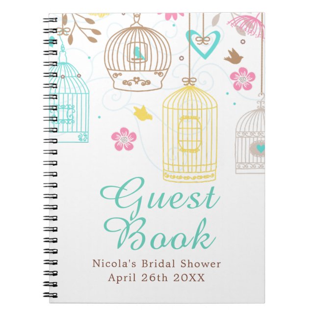 Elegant Floral Yellow and Pink Bridal Shower Notizblock (Vorderseite)