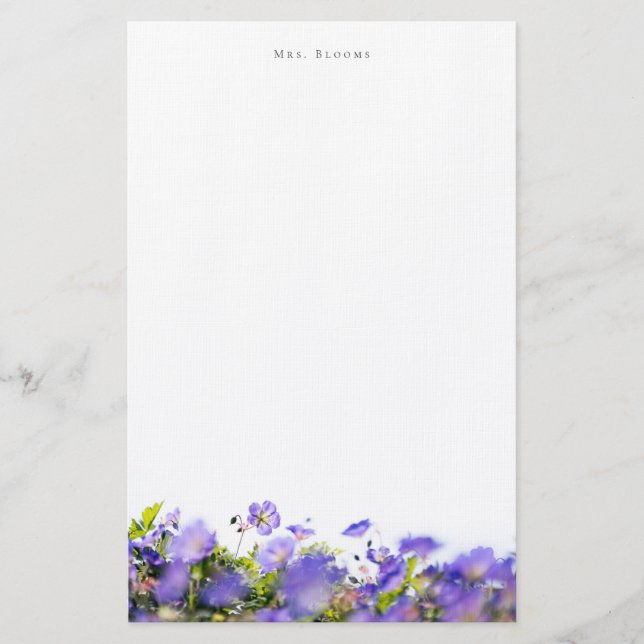 Elegant florale Personalisierte Briefpapier (Vorderseite)