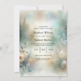 Elegant Florals in a Woodland Realm Wedding Einladung