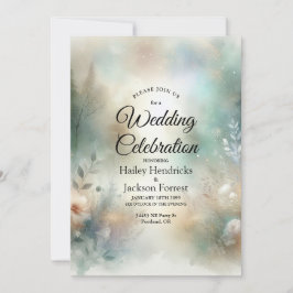 Elegant Florals in a Woodland Realm Wedding Einladung