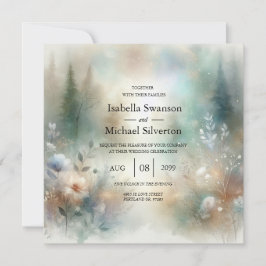 Elegant Florals in a Woodland Realm Wedding Einladung